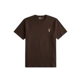 Erkek Siyah Tişört%100 Pamuk Süprem Basic Tişört Bisiklet Yaka Nakışlı T-shirt ERKEK-NAKIŞLI (Kahverengi, L)