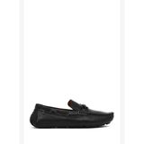 Erkek Siyah Tokalı Deri Casual Loafer 26SFD6022FT