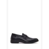 Erkek Siyah Tokalı Deri Klasik Loafer 26SFD695618
