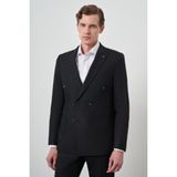 Erkek Siyah Trend Kruvaze Slim Fit Takım Elbise - 44 - 6 Drop