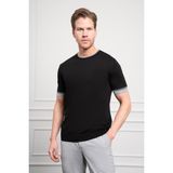 Erkek Siyah Trend Polo Yaka Dinamik Fit Rahat Kesim T-Shirt - 2XL