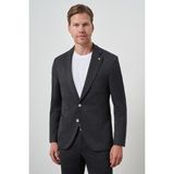 Erkek Siyah Trend Slim Fit Yandan Lastikli Mono Yaka Takım Elbise - 46 - 6 Drop