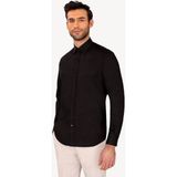 Erkek Siyah Uzun Kol Klasik Saten Gömlek - 3XL