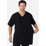 Erkek Siyah V Yaka Kısa Kollu Büyük Beden Basic Tişört %100 Pamuklu Penye - 2XL