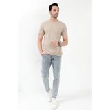 Erkek Skinny Jean Mavi Kar Yıkama Düğme Kapamalı Likralı Kot Pantolon - 5602 - 32