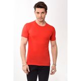 Erkek Slim Fit Basic Bisiklet Yaka Kısa Kollu T-Shirt Tişört Kırmızı