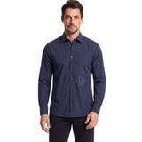 Erkek Slim Fit Beli Logo İşlemeli Pamuklu Uzun Kollu Lacivert Gömlek 26413812-013
