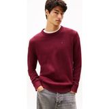 Erkek Slim Fit Bisiklet Yaka Dokulu Triko Kazak - Bordo - Kırmızı