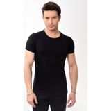 Erkek Slim Fit Bisiklet Yaka Kısa Kollu T-Shirt Tişört 10 Renk siyah