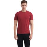 Erkek Slim Fit Bisiklet Yaka Pamuklu Düz Tişört 4623 - Bordo