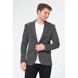 Erkek Slim Fit Blazer Ceket Antrasit - Antrasit - Beyaz - 52 - 6 Drop