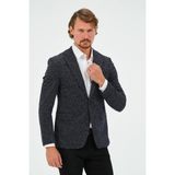 Erkek Slim Fit Blazer Ceket Lacivert Desenli - 6 Drop - 52