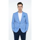 Erkek Slim Fit Blazer Ceket – Plus Scorpion Tek Düğmeli Spor & Klasik Kombin - 46 - 6 Drop - Bebe Mavisi