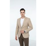 Erkek Slim Fit Blazer Ceket – Plus Scorpion Tek Düğmeli Spor & Klasik Kombin - 46 - 6 Drop - Bej
