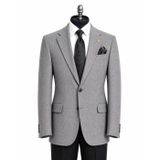 Erkek, Slim Fit Blazer Takım Elbise, İki Düğmeli, Klasik Yaka, Resmi ve Günlük Kullanım (2, Gümüş Gri, 50)