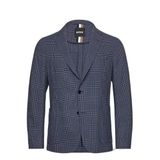 Erkek Slim Fit Çentikli Yaka Çizgi Desenli Yünlü Mavi Ceket 50535015-425