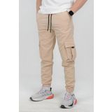 Erkek Slim Fit Cepli Beli ve Paçası Lastikli İnce Spor Pantolon Bej Edw071