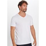 Erkek Slim Fit Dar Kesim %100 Pamuk Yumuşak Dokulu Beyaz V Yaka Tişört - 2XL
