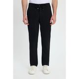 Erkek Slim Fit Dar Kesim Beli Lastikli Bağcık Detaylı Siyah Pantolon
