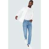Erkek Slim Fit Dar Kesim Denim Kot Pantolon Yırtık Detaylı Casual Günlük Dayanıklı Malzeme