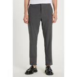 Erkek Slim Fit Dar Kesim Esnek Yan Cepli Bilek Boy Canvas Kesim Koyu Gri Pantolon