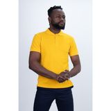 Erkek Slim Fit Dar Kesim Nefes Alan Kumaş Polo Yaka Tişört - Sarı - 2XL