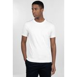 Erkek Slim Fit Dar Kesim Pamuklu Örme Triko Beyaz Bisiklet Yaka Tişört
