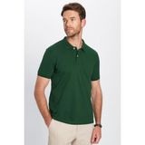 Erkek Slim Fit Dar Kesim Pamuklu Yumuşak Dokulu Serin Tutan Kumaş Düz Pike Haki Polo Yaka Tişört