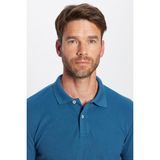 Erkek Slim Fit Dar Kesim Pamuklu Yumuşak Dokulu Serin Tutan Kumaş Düz Pike Petrol Polo Yaka Tişört - XL