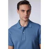 Erkek Slim Fit Dar Kesim Pamuklu Yumuşak Dokulu Serin Tutan Kumaş Düz Pike Petrol Polo Yaka Tişört