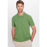 Erkek Slim Fit Dar Kesim Pamuklu Yumuşak Dokulu Serin Tutan Kumaş Düz Pike Yeşil Polo Yaka Tişört - XL