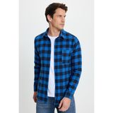 Erkek Slim Fit Dar Kesim Uzun Kollu Cepli Kareli Dama Desenli Kışlık Oduncu Gömlek