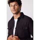Erkek Slim Fit Dar Kesim Uzun Kollu Çizgili Çift Cepli Kışlık Oduncu Gömlek