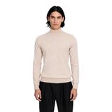 Erkek Slim Fit Dik Yaka Basic Triko Kazak Soğuk Havalarda Konforlu ve Rahat Bir Tarz Sunar -Bej-M