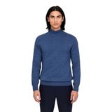 Erkek Slim Fit Dik Yaka Basic Triko Kazak Soğuk Havalarda Konforlu ve Rahat Bir Tarz Sunar -Indigo-M