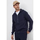 Erkek Slim Fit Dik Yaka Fermuarlı Lacivert Düz Hırka