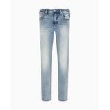 Erkek Slim Fit Eskitme Desenli Esnek Pamuklu Denim Mavi Jeans EM000121 AF17485-MB002