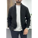 Erkek Slim Fit Fermuarlı Hırka Antrasit Edw434