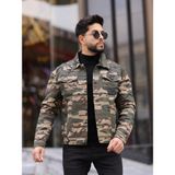 Erkek Slim Fit Kamuflaj Non-Denim Ceket - Askeri Kamuflaj