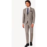 Erkek Slim Fit Kareli Takım Elbise - Bej - 48 / 6