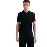 Erkek Slim Fit Kartal Logo İşlemeli Kısa Kollu Siyah Polo Yaka T-Shirt EM004526 AF13721-UC001