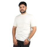 Erkek slim fit Kısa Kollu Logolu Bisiklet Yaka Bej T-Shirt 6R1TEB 1JFIZ-0108