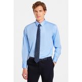 Erkek Slim Fit Non-Iron Pamuklu Doğa Dostu Ekoteks Belgeli Ütü Gerektirmez açık Mavi Gömlek