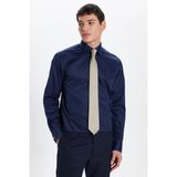 Erkek Slim Fit Non-Iron Pamuklu Doğa Dostu Ekoteks Belgeli Ütü Gerektirmez lacivert Gömlek