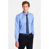 Erkek Slim Fit Non-Iron Pamuklu Doğa Dostu Ekoteks Belgeli Ütü Gerektirmez mavi Gömlek