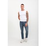 Erkek Slim Fit Normal Bel Düz Kesim Dar Paça Likralı İndigo Jean Pantolon