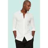 Erkek Slim Fit Örme Pike Gömlek Pamuk Günlük ve Iş Hayatı Hafta Sonu Yaz Aylarının Vazgeçilmezi - Beyaz