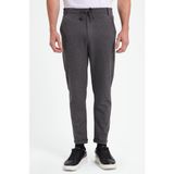 Erkek Slim Fit Pamuklu Beli Bağlamalı Yan Cepli Katlamalı Paça Jogger Gri Pantolon