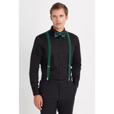Erkek Slim Fit premium Likralı Pamuk Saten Siyah Gömlek