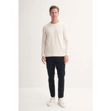 Erkek Slim Fit Soft Touch Basic Bisiklet Yaka Kazak 33155 - Ekru - 2XL